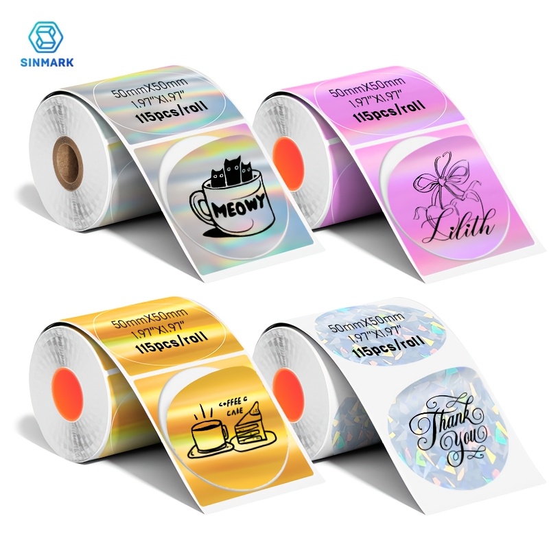 Sticker Label Roll - 홀로그램 열전사 라벨 용지 4롤, 열전사