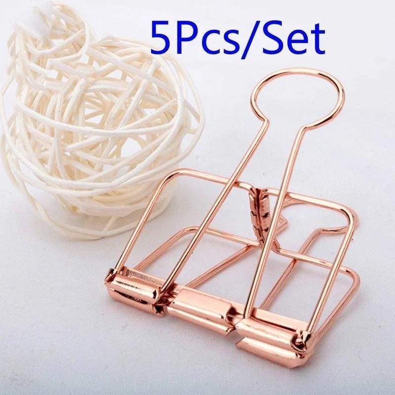Binder Clip Assorted - 5Pcs 로즈 골드 금속 바인더 클립