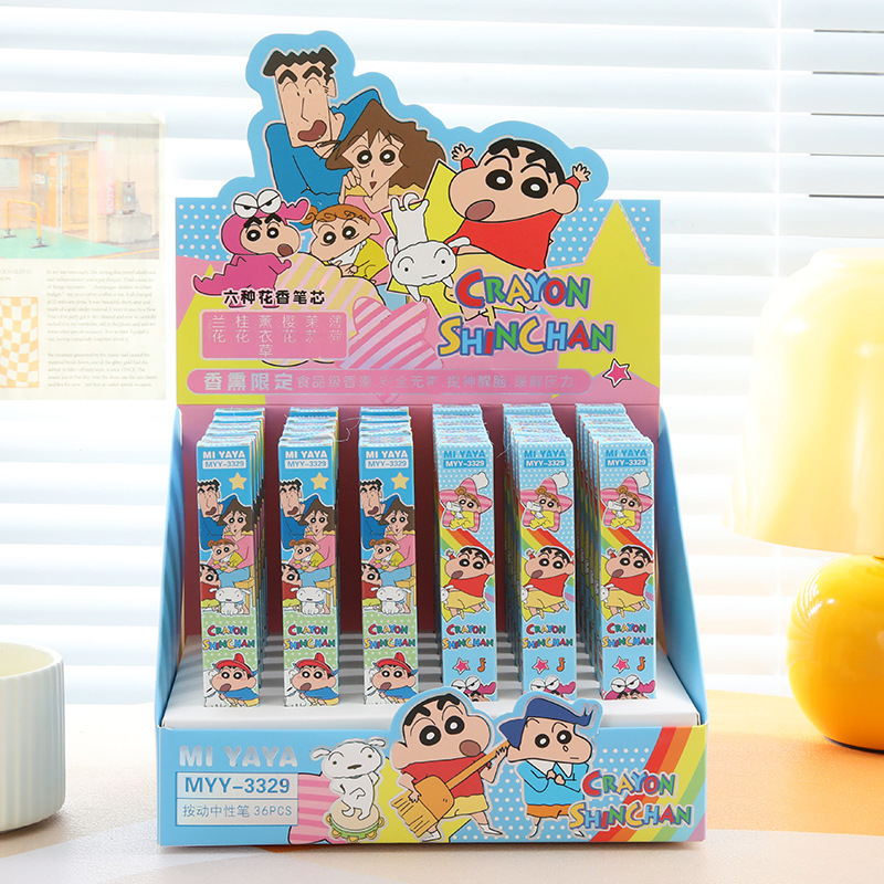 Stationery Warehouse - 6Pcs 만화 크레용 신짱 젤 펜