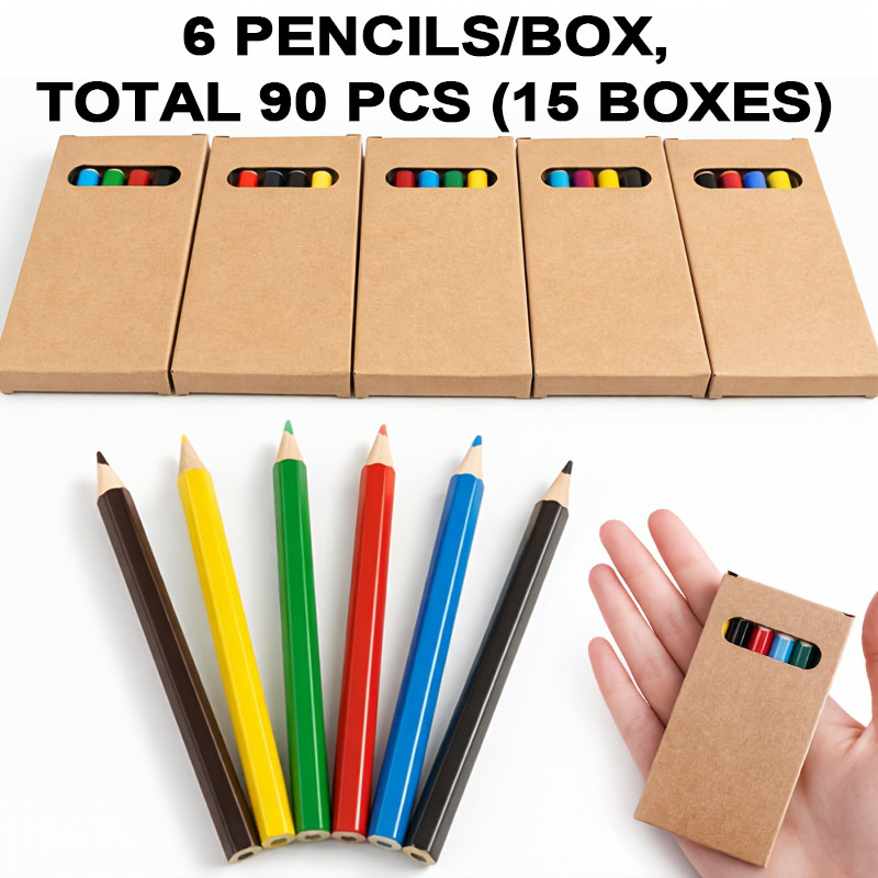 6색 짧은 미니 색연필 12박스(총 72개), 미술 드 - Total Stationery & Office Supply 리뷰 및 가격