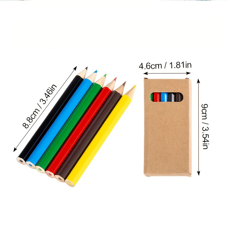 6색 짧은 미니 색연필 12박스(총 72개), 미술 드 - Total Stationery & Office Supply 리뷰 및 가격