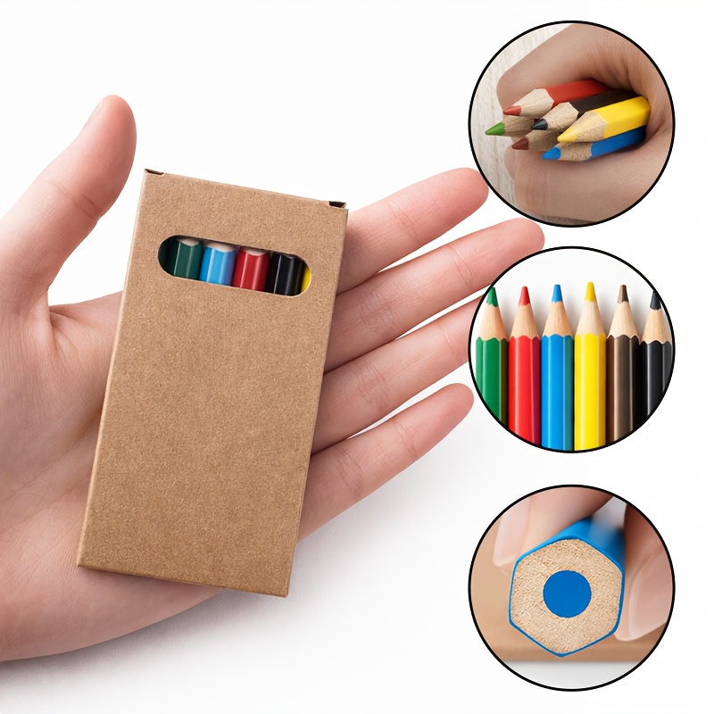 6색 짧은 미니 색연필 12박스(총 72개), 미술 드 - Total Stationery & Office Supply 리뷰 및 가격