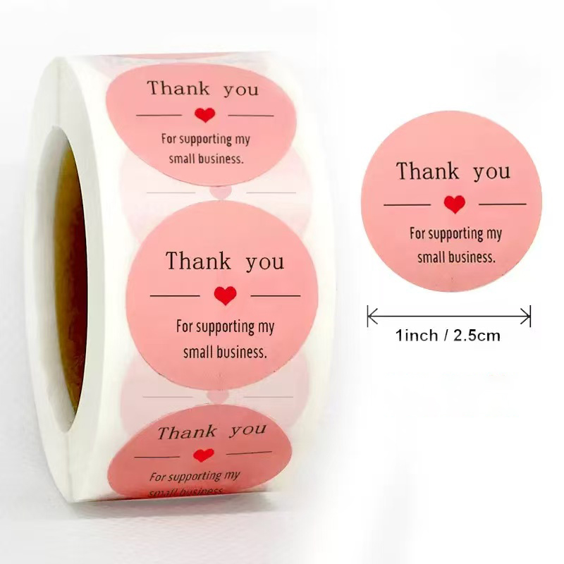 내 소규모 사업 스티커를 지원해 주셔서 감사합니다-핑크 - Sticker Label Roll 리뷰 및 가격