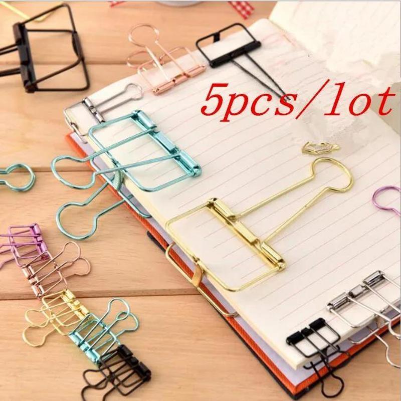 5Pcs 로즈 골드 금속 바인더 클립 사무실 바인딩 용 - Binder Clip Assorted 리뷰 및 가격